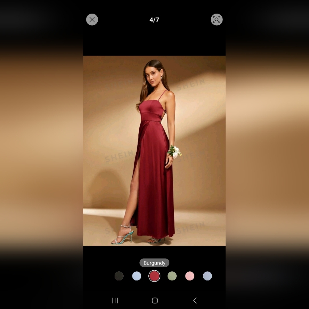 Deep red/ wine red bridesmaid dress